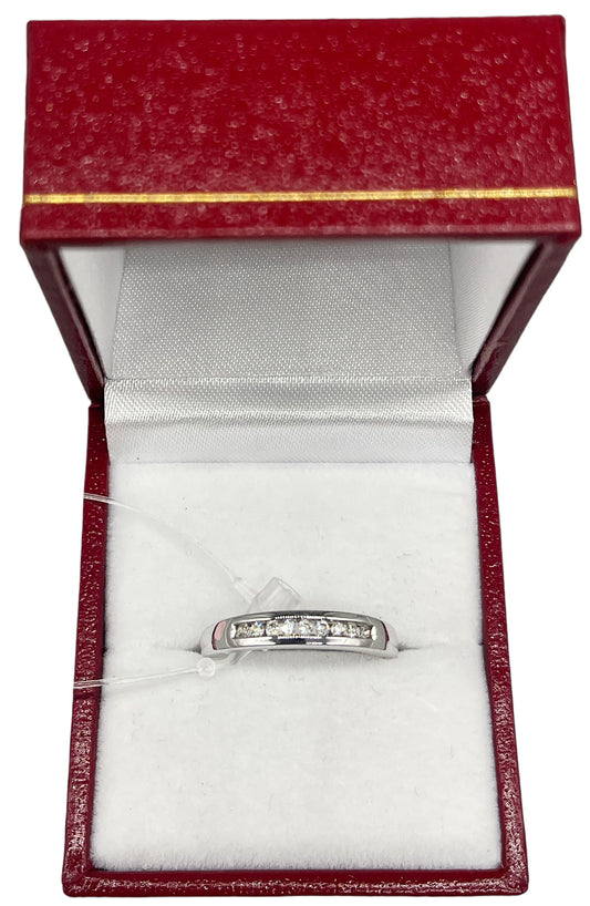 Diamond Half-Eternity Ring in 18ct White Gold