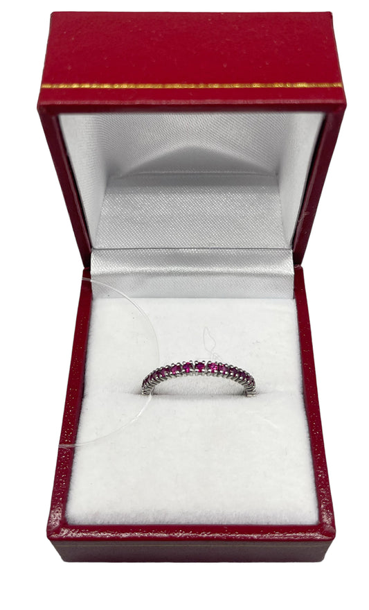 Ruby Band Ring in 18ct White Gold